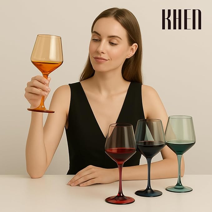 Floating Wine Glasses for Pool (16 Oz | Set of 4) - Shatterproof Wine Glass Set That Float | Outdoor Acrylic Glassware for Poolside, Beach | Stemmed Glass for Patio, BBQ - Muted Colors