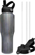 SENDESTAR Water Bottle,Wide Mouth Stainless Steel Vacuum Insulated Double Wall Keep Liquids Cold or Hot All Day,Sweat Proof Sport Design,Fit Car Cup Holder,Laser Grey,40,Ounces