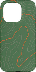 Backcountry Topo Guide Orange Lines Topographical Map Case for iPhone 15 Pro
