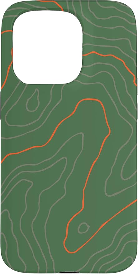 Backcountry Topo Guide Orange Lines Topographical Map Case for iPhone 15 Pro