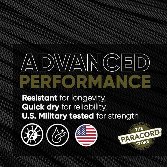 The Paracord Store | Type III 550 Paracord - 1000 FT Spool, Caribbean Blue | Heavy Duty 7 Strand Tactical Paracord - USA Made Nylon Outdoor Parachute Cord for Camping, Fishing & More - Survival Cord