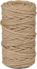 PerkHomy 4mm Jute Rope 120 Feet Twisted Heavy Duty and Thick Twine Rope for Cat Scratcher Scratching Post Tree Craft Projects Gardening Home Decoration Packing Bundling (120FT * 4mm)