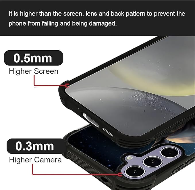 for Samsung Galaxy S24 S25 Case, Rhino Water Marshes Pattern Graphic Design Girl Boy Soft Silicone Hard Acrylic Shock Protection for Samsung Galaxy S24 S25