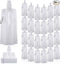 Teenyyou 24 Pack Collapsible Water Bottles Bulk 16oz Foldable Water Bottles with Carabiner Reusable Drinking Leak Proof Container Bags for Sport Biking Hiking Camping Travel Outdoor (White)
