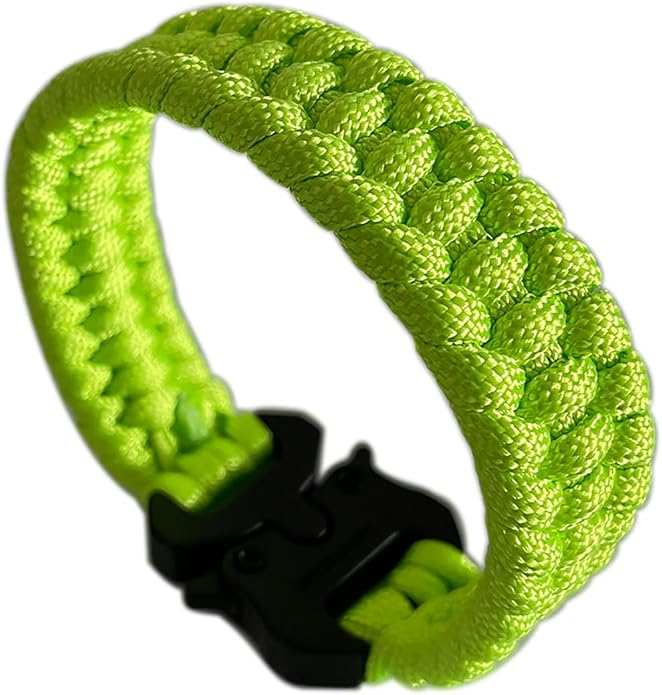 Parachute Cord Bracelets Trilobite Weaved Paracord Bracelet with Side Release Buckle 8.7 inch Black Bracelet for Men Women 1 Set