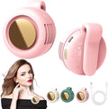 Portable Silent Mini Bladeless Fan Clip On, Small Fan Clip on for Shirt & Waist, Adjustable 3-Speed Suspended Whirlwind Fans, For Outdoor & Travel & Office, Travel Accessories, Gift (Pink)