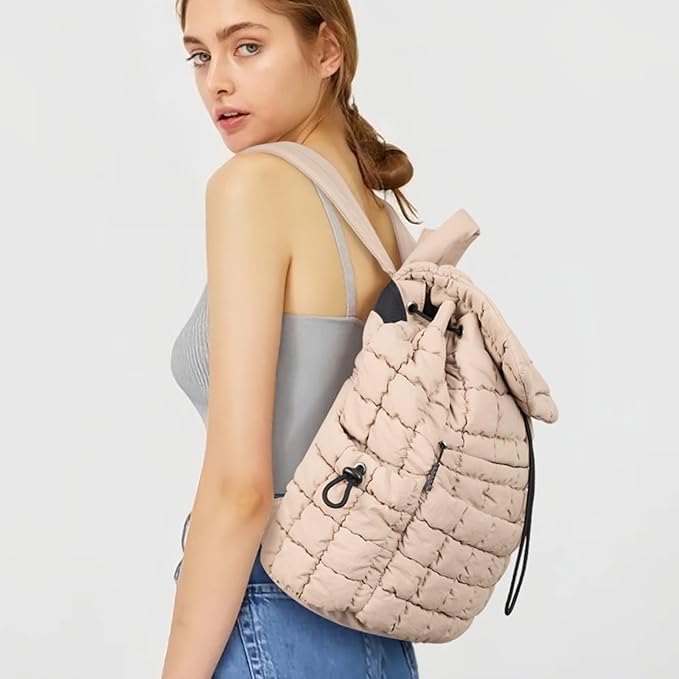 CLUCI Puffy Quilted Backpack Purse for Women, Casual Lightweight Daypack for Women Travel | Purse, Casual, Lightweight, Travel