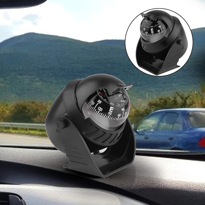 Vehicle Dashboard Compass LED Light Auto Dash Mount Navigation Automobile Direction Indicator for Car Boat Truck
