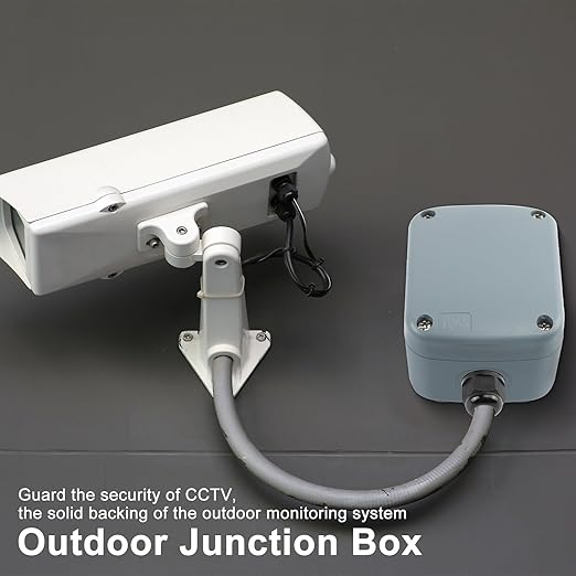 SuperInk 1 Pack Dustproof Electrical Junction Box Connector 5 Pole Waterproof Enclosure Case fit 20mm Cable Gland for Outdoor Use (86x74x62mm) IP66 Rated