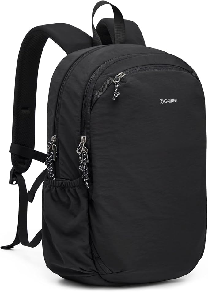 G4Free 15L Hiking Backpack Lightweight Small Travel Backpack Casual Daypack for Women Men Outdoor Campus, Black