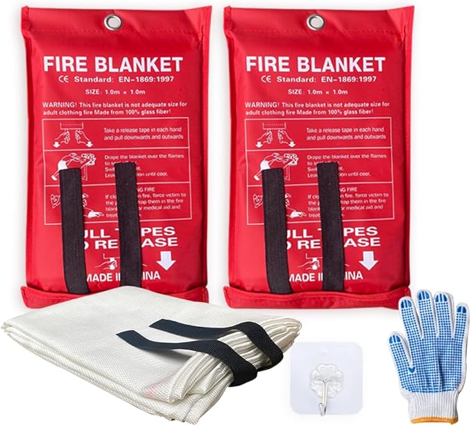 Fire Blanket XXL - 79 x 79 Emergency Fire Retardant Blanket for Home, Kitchen, Restaurant, House - Reusable