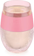 HOST Wine Freeze Cooling Cup, Plastic Double Wall Insulated Freezable Drink Chilling Tumbler with Freezing Gel Wine Glasses for Red and White Wine, Set of 1, 8.5 oz, Pink