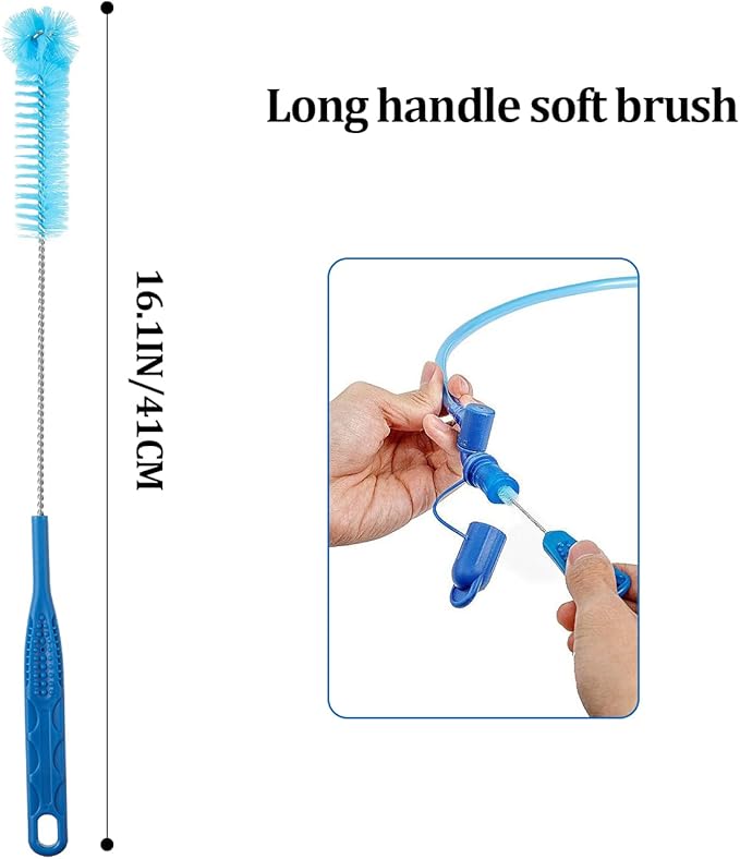 Patelai 2 Set 8 in 1 Hydration Bladder Cleaning Kit Includes 3 Different Brushes and Drying Collapsible Bladder Frame, Water Reservoir Backpack Cleaning Kit