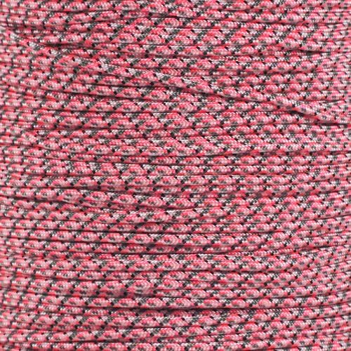 Paracord Planet 275lb Paracord – 3/32 Inch (2.38 mm) Nylon Crafting Cord with 5 Strand Inner Core – Pretty in Pink Camo (25 ft)
