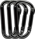 EZYA Heavy Duty Carabiner Clips, 860lbs - 3" Iron Carabiners for Keys, Gym, Camping, Hiking Accessories - D-Ring Keychain Hooks for Hammocks, Backpacks, Outdoor Gear
