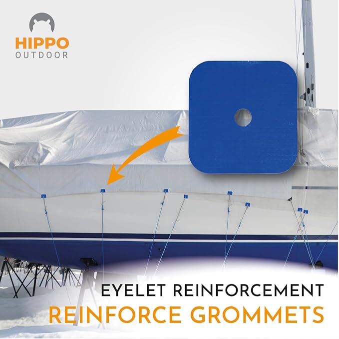 Grommet Reinforcement Tape - Double Eyelet Strength, Repair tarp Eyelets, Tarpaulin Grommets kit, Tarpaulins Protection 10-Pack (1220)