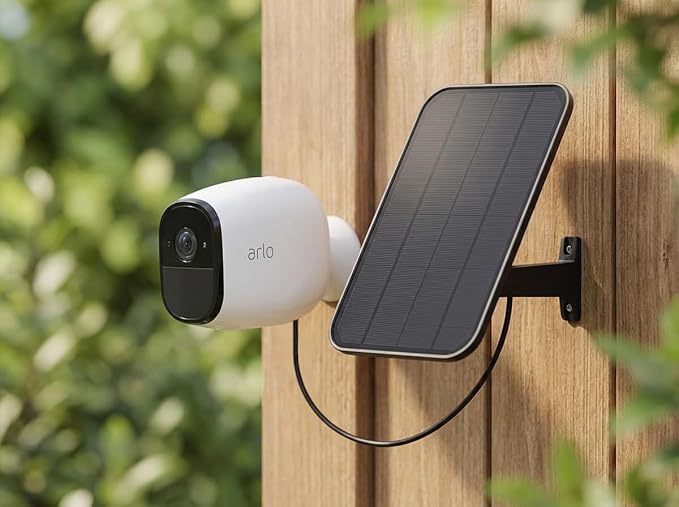 VIRTAVO 3.2W Solar Panel for Security Camera Compatible with Arlo Essential XL, Waterproof Solar Charger with 13ft Cable, 360° Adjustable Mount, Micro USB & USB-C for 5V Rechargeable Cameras