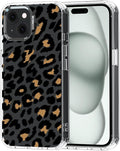 MOSNOVO Case for iPhone 15 Plus/iPhone 14 Plus, [Buffertech 6.6ft Military-Grade Drop Protection] [Anti Peel Off Tech] Clear TPU Bumper Phone Case Cover Design - Leopard Print