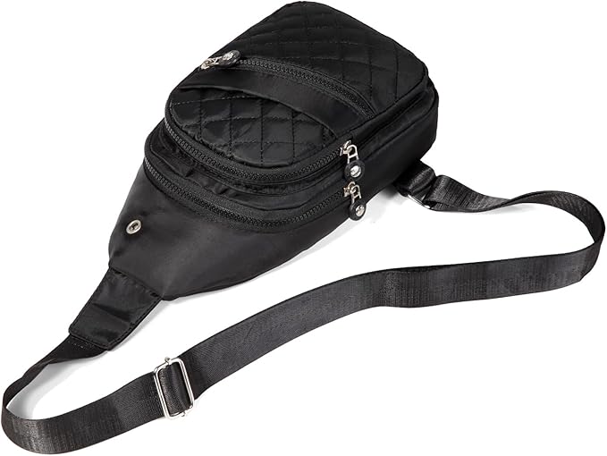 AOSTIHOT Crossbody Small Sling Backpack Sling Bag for Women, Chest Bag Daypack Crossbody for Travel Sport Running Hiking Dark Black