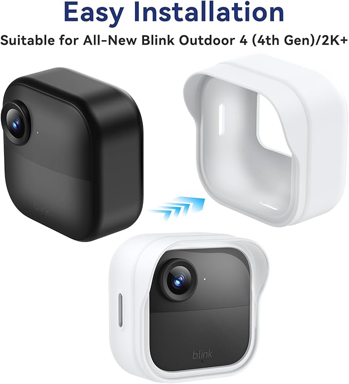Silicone Case Cover for Blink Outdoor 4/2K+, Weatherproof Silicone Cover Skin Provides Full Camera Protection, for All-New Blink Outdoor 4/2K+ Home Security Camera (White)