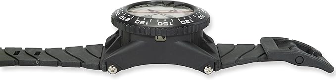 Italian Design 360° Ratcheted Rotating Bezel Scuba Diver Compass, Waterproof Oil Filled with Side-Window Compass