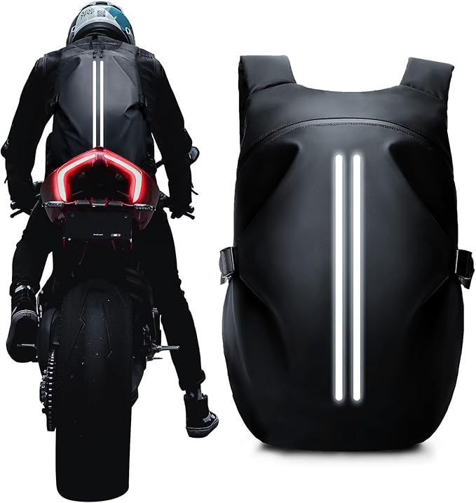 Motorcycle Helmet Backpack, Waterproof Riding Backpacks for Men, Motorcycle accessories, Motorbike Riding Bags, Bikers backpacks, Large Capacity Soft Shell Backpack