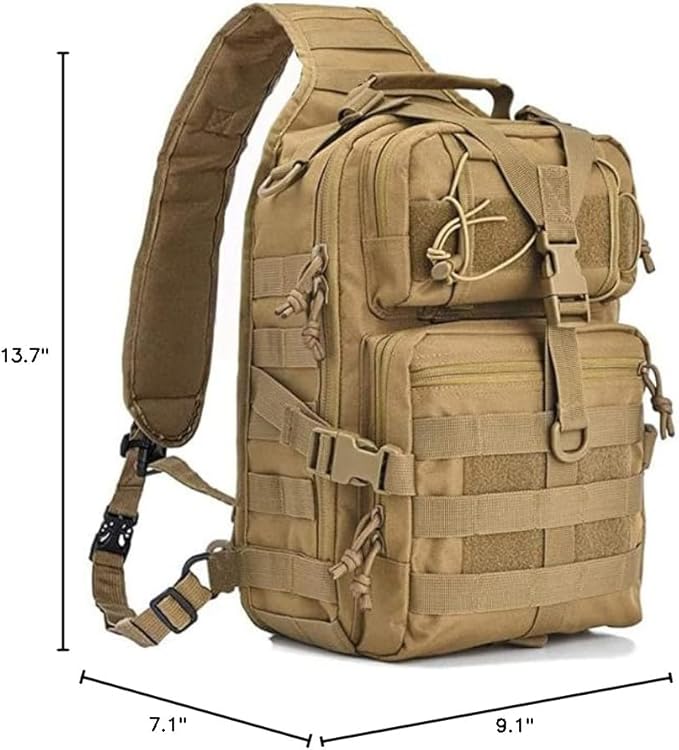 hopopower Tactical Sling Bag, Sport Bag Military Rover Shoulder Backpack EDC Assault Range Bag, Chest Pack Handbag Waterproof