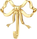 MAGICLULU Gold Coat Hook Bow Wall Hooks Brass Hanging Hook Multi-Purpose Door Hanger for Coat Hat Towel Home Decor 2.52 x 2.63 Inch