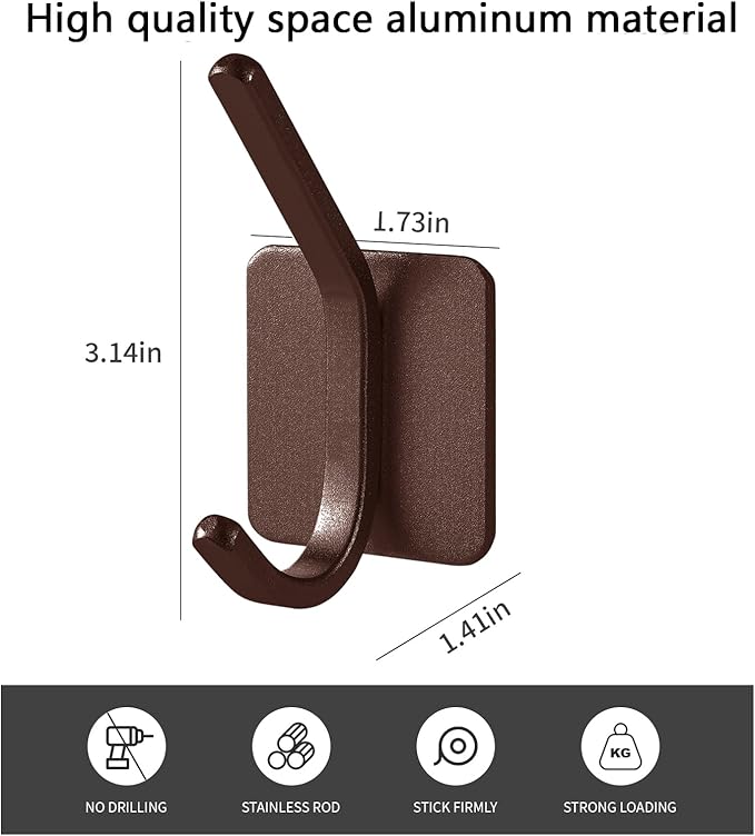 Paoli Heavy Duty Self Adhesive Hooks - Sturdy self Adhesive Hooks for Home, School and Office Easy to fit and Remove,with a Maximum Load Capacity of 30lb (4 PC).