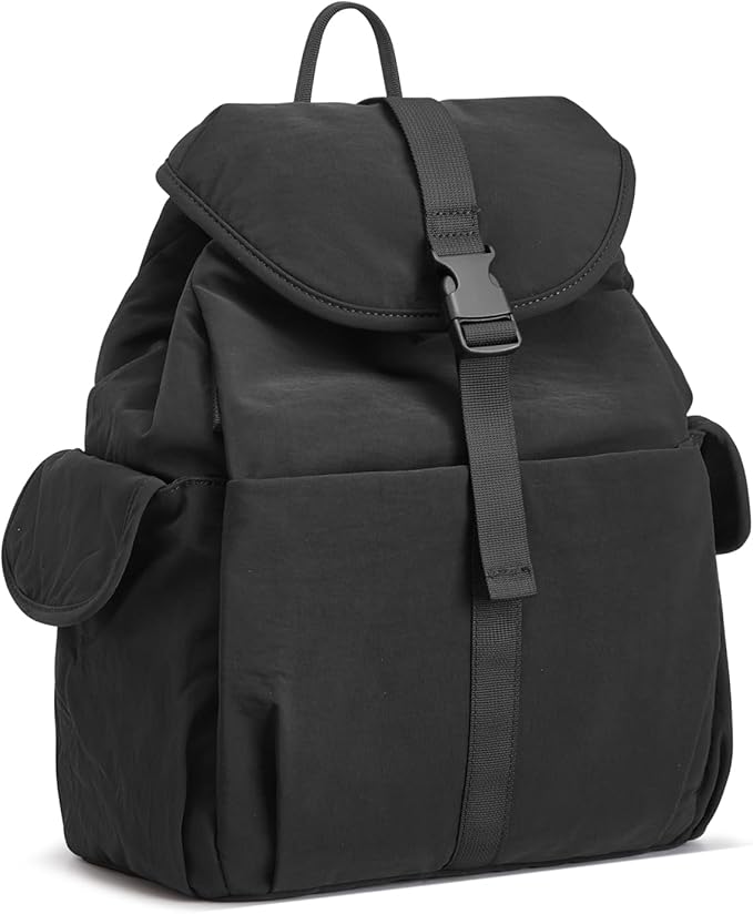 G4Free Small Backpack for Women, Nylon Casual Daypack for Work Travel Campus, Black