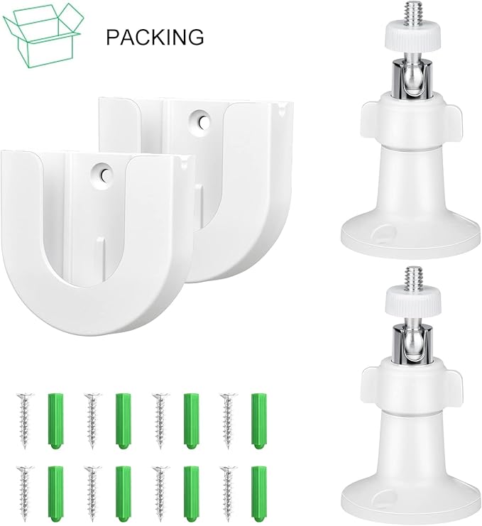 2pack Strong Adhesive Wall Mount +Adjustable Indoor/Outdoor Security Wall Mount Compatible with Arlo Pro/Pro 2/Pro 3/Ultra/Ultra 2,Ring Indoor Cam(1st Gen) , eufyCam E/2C