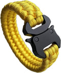 Parachute Cord Bracelets Trilobite Weaved Paracord Bracelet with Side Release Buckle 8.7 inch Black Bracelet for Men Women 1 Set