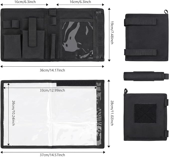 KOSIBATE Map Case, Military Map Protector, Water-Resistant Map Pouch Holder for Outdoors or Hiking