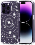 MOSNOVO Case for iPhone 14 Pro, [Buffertech 6.6ft Military-Grade Drop Protection] [Anti Peel Off Tech] Clear TPU Bumper Phone Case Cover Design - Galaxy
