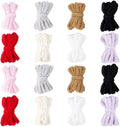 18 Strands 8 Colors Keychain String Colorful Keychaincord 52.5 FT Wool Round Soft Purse Tassel Shoelace Cord Strings Rope for Keychain Making Lanyard Bag Charm Handbag Decoration Accessories