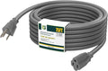 EP 75 Ft Outdoor Extension Cord - 16/3 SJTW Gray Electrical Cable with 3 Prong Grounded Plug, UL Listed