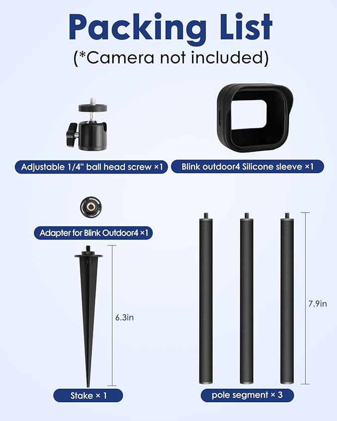 Camera Ground Stake Mount for Blink Outdoor 4/ 2K+ (2025 Model), Metal Spike Pole Mount with Weatherproof Silicone Case for Blink Gen 4 Outdoor Camera/2K+ (2)