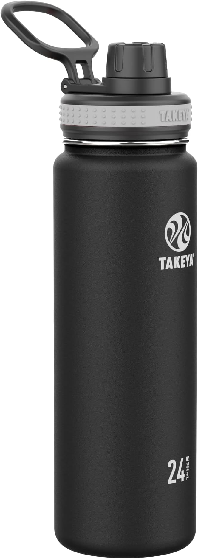 Takeya Originals Vacuum-Insulated Stainless-Steel Water Bottle, 24oz, Black (50041)