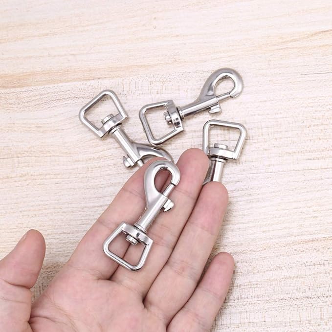 Swivel Snap Hooks, Lucky Goddness 20pcs Metal Heavy Duty Square Eye Clasp Buckle Trigger Clip Multipurpose- Best for Spring Pet Buckle, Key Chain for Linking Dog Leash Collar, Handmade Crafts Project