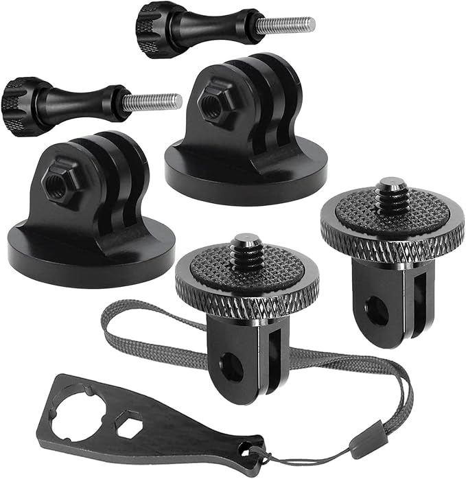 Aluminum Camera Tripod Adapter 1/4"-20 Conversion Adapter Mounts Compatible with Gopro Action Cameras Insta360 and Other Standard 1/4 Accessories, Quarter Inch Mount Adapter (Type EE)