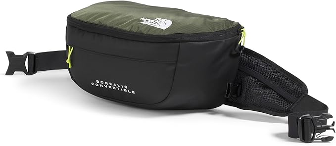 The North Face Borealis Convertible Pack - Commuter Laptop Backpack, Removable Lumbar Pack, Water Repellent Finish, New Taupe Green/TNF Black/Fizz Lime, One Size