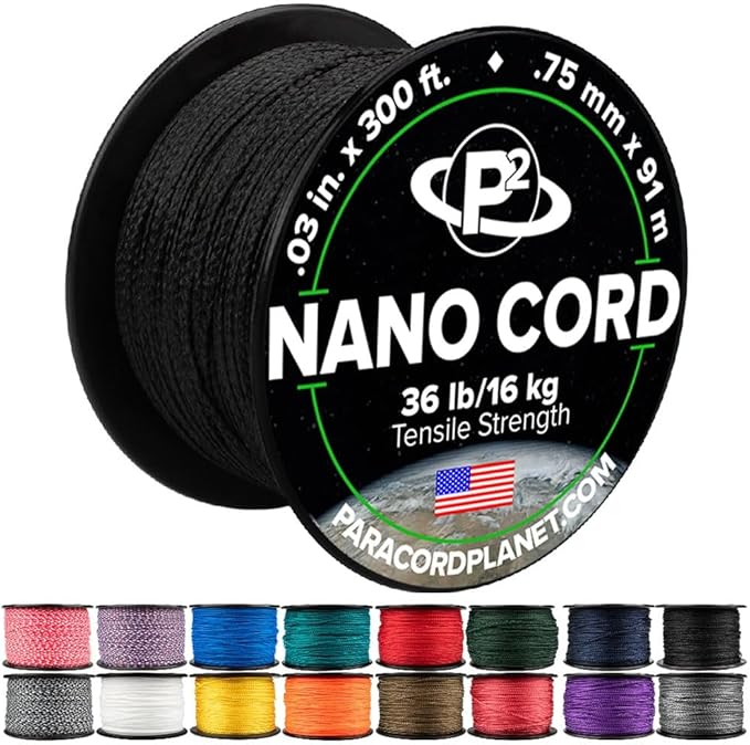 Paracord Planet Nano Cord –Lightweight Nylon Nano Paracord – Great for Arts & Crafts, Home Décor, Camping and More