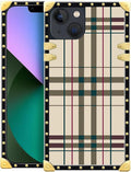 Compatible with iPhone 13 Case, Black Red Beige Stripes Luxury Golden Decoration for Girl Women Soft TPU Shockproof Protective Hard PC Back for iPhone 13