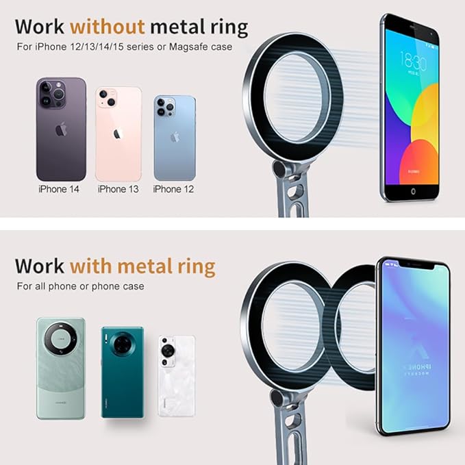 Magnetic Pocket Tripod for MagSafe, Foldable Cell Phone Desk Stand Compatible with iPhone 16/15/14/13/12 Series, Mini Phone Tripod Mount Handle Stand Travel All in One