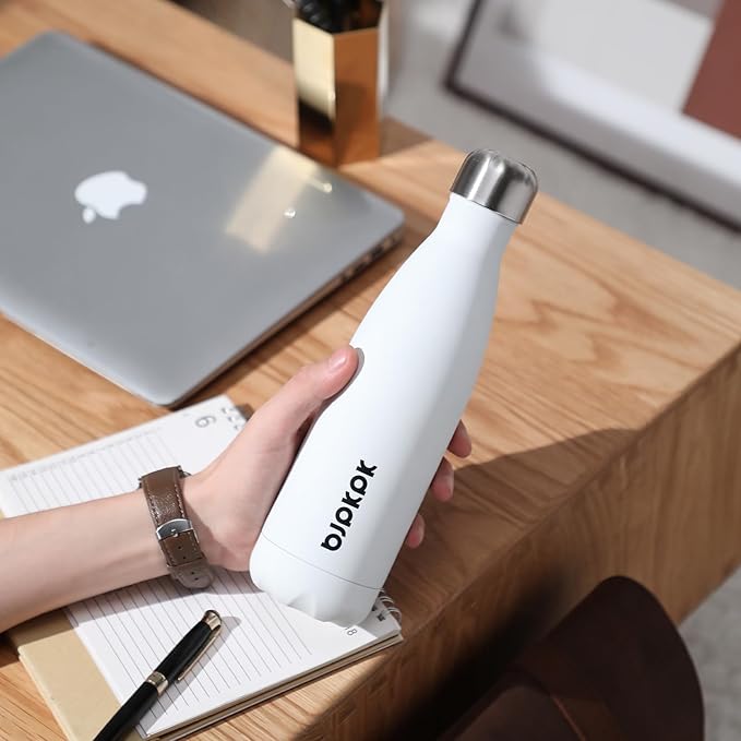 BJPKPK 17oz Insulated Stainless Steel Water Bottles,Sports Water Bottles Keep Cold for 24 Hours and Hot for 12 Hours,BPA Free for Travel,Coral