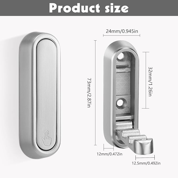 Dntorx Folding Coat Hooks, 4 Pcs Foldable Silver Wall Hooks Heavy Duty Foldable Hook Bathroom Towel Hooks Robe Hooks Wall Mounted for Hanging Coat Towels Clothes Hat Bags Keys
