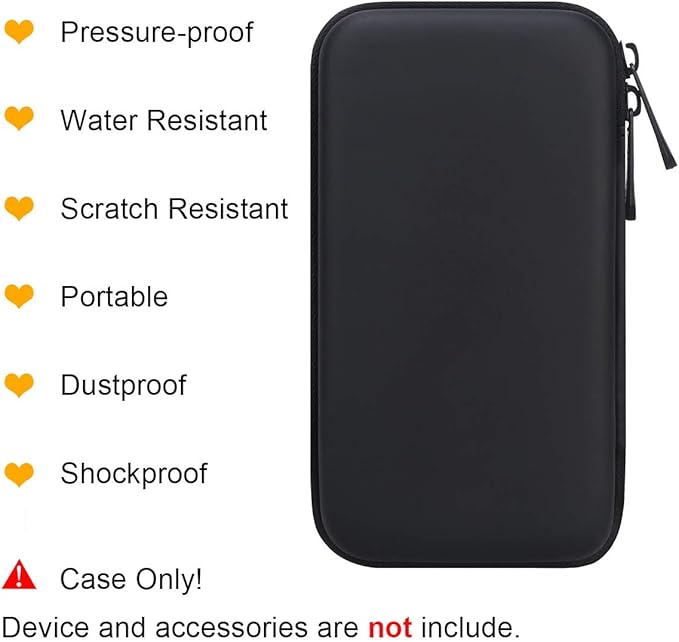 BOVKE PU Hard Travel Case for MacBook Air Pro Power Adapter Apple MagSafe 2 USB-C Charger - Extra Room for USB C Hub, Type C Hub, USB C Hub Multiport Adapter, Magic Mouse, Charging Cable, Black