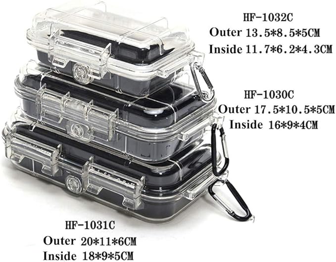 Plastic Waterproof Box Case Container Waterproof Shockproof Box Waterproof Dry Box Waterproof Cases Organization Locker Box Portable Dry Storage for Boat, Fishing Tackle, Phone, Camera, etc
