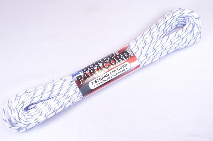 BORED? PARACORD! 550 lb Paracord – Ideal for Crafting, DIY Projects, Camping, Military & Active Outdoors – 300+ Colors – Tactical Parachute Cord Type III – Strong - Racing Stripes 50 Feet