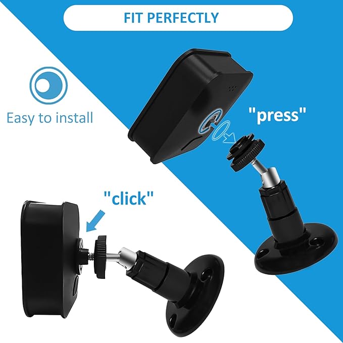 Blink Outdoor Camera Mount, 360 Degree Adjustable Indoor/Outdoor Wall Mount Bracket for Blink Home Security System Black 3 Pack